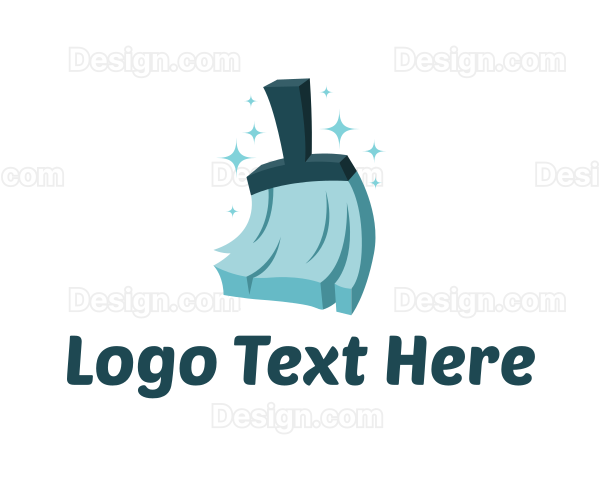 Cleaning Broom Sweeper Logo