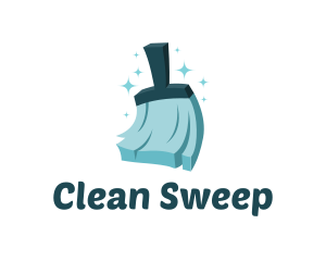 Cleaning Broom Sweeper logo design