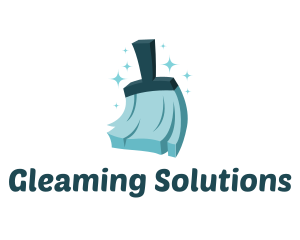 Cleaning Broom Sweeper logo design