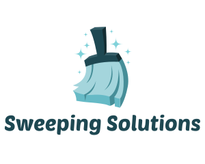 Cleaning Broom Sweeper logo design