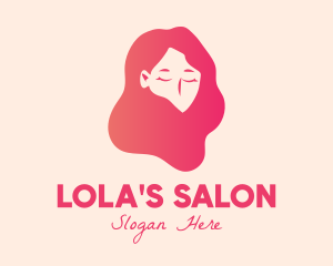 Pink Hairstyling Salon  logo design