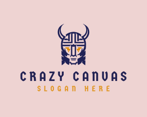 Crazy Medieval Viking  logo design