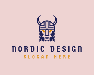 Crazy Medieval Viking  logo design