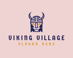 Crazy Medieval Viking  logo design