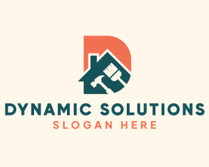 Construction House Letter D logo design