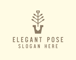 Shovel Pot Plant Logo