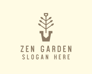 Shovel Pot Plant logo design