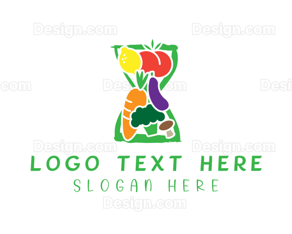 Fresh Grocery Hourglass Logo