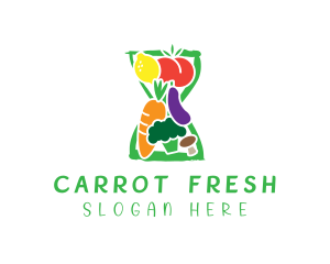 Fresh Grocery Hourglass logo design