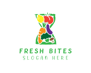 Fresh Grocery Hourglass logo design