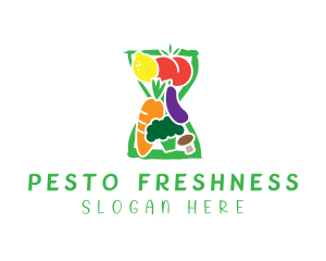 Fresh Grocery Hourglass logo design