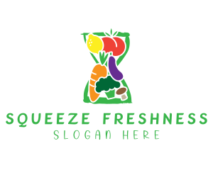 Fresh Grocery Hourglass logo design