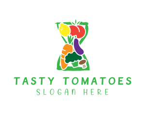 Fresh Grocery Hourglass logo design