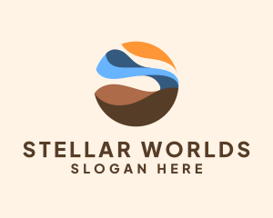 Abstract Scenic Globe logo design