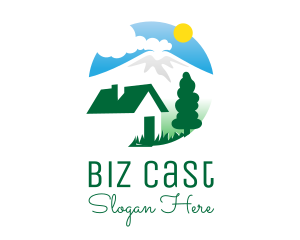 Mountain Cabin House Logo