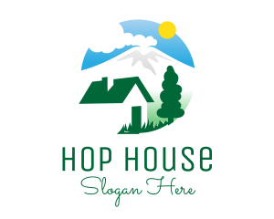 Mountain Cabin House logo design