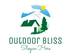 Mountain Cabin House logo design