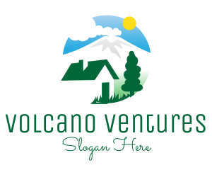 Mountain Cabin House logo design