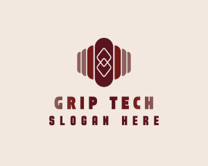 Tech Spliced Oval logo design