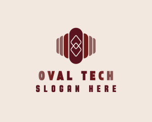 Tech Spliced Oval logo design