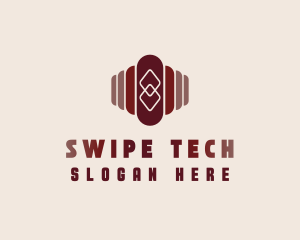 Tech Spliced Oval logo design