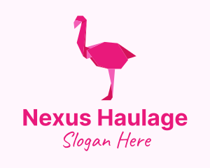 Pink Flamingo Origami logo design