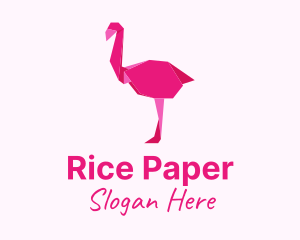 Pink Flamingo Origami logo design