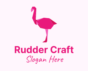 Pink Flamingo Origami logo design