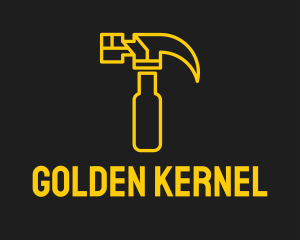 Golden Hammer Outline  logo design