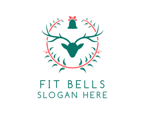 Christmas Bell Reindeer  logo design