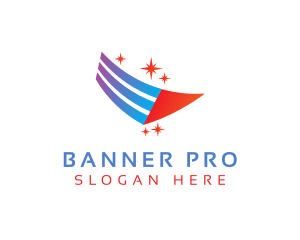 Flag Aviation Banner logo design