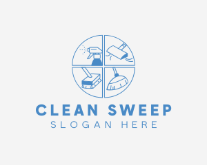Sanitation Cleaning Tools logo design