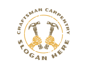 Grunge Hammer Carpentry logo design