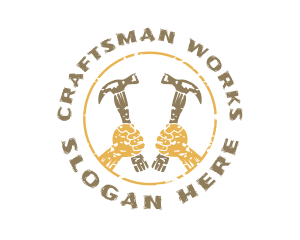 Grunge Hammer Carpentry logo design