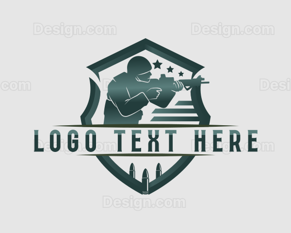 Shooting Soldier Military Logo