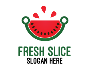 Tech Watermelon Slice logo design