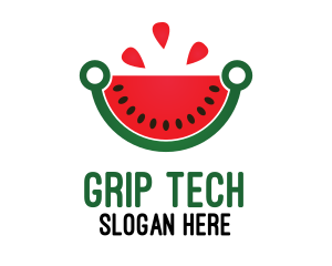 Tech Watermelon Slice logo design