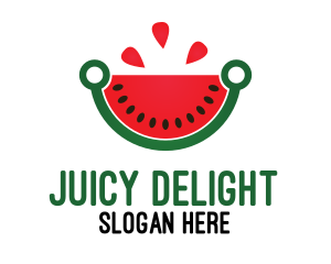 Tech Watermelon Slice logo design