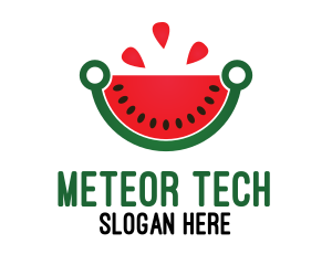 Tech Watermelon Slice logo design