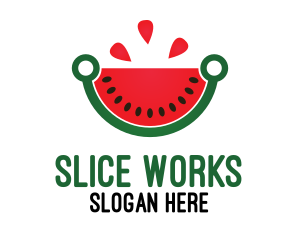 Tech Watermelon Slice logo design