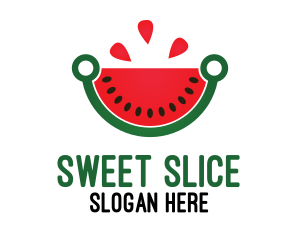 Tech Watermelon Slice logo design