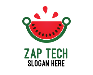 Tech Watermelon Slice logo design