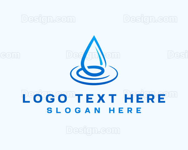 Water Droplet Ripple Liquid Logo