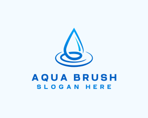 Water Droplet Ripple Liquid logo design