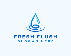 Water Droplet Ripple Liquid logo design