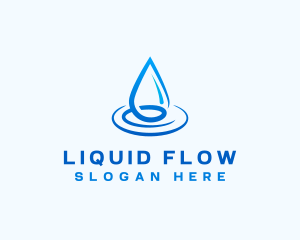 Water Droplet Ripple Liquid logo design