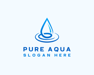 Water Droplet Ripple Liquid logo design