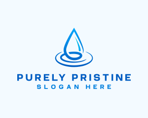 Water Droplet Ripple Liquid logo design