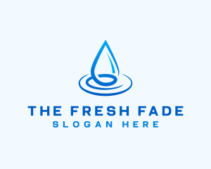 Water Droplet Ripple Liquid logo design