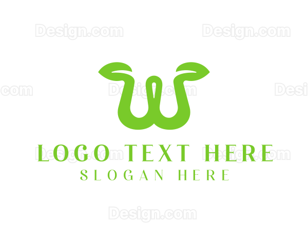 Green Sprout Letter W Logo